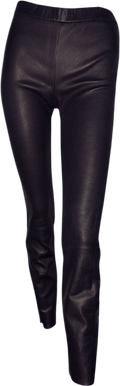 J. CREW Black High Waisted Stretch Lamb Leather Leggings Sz0 UK 4