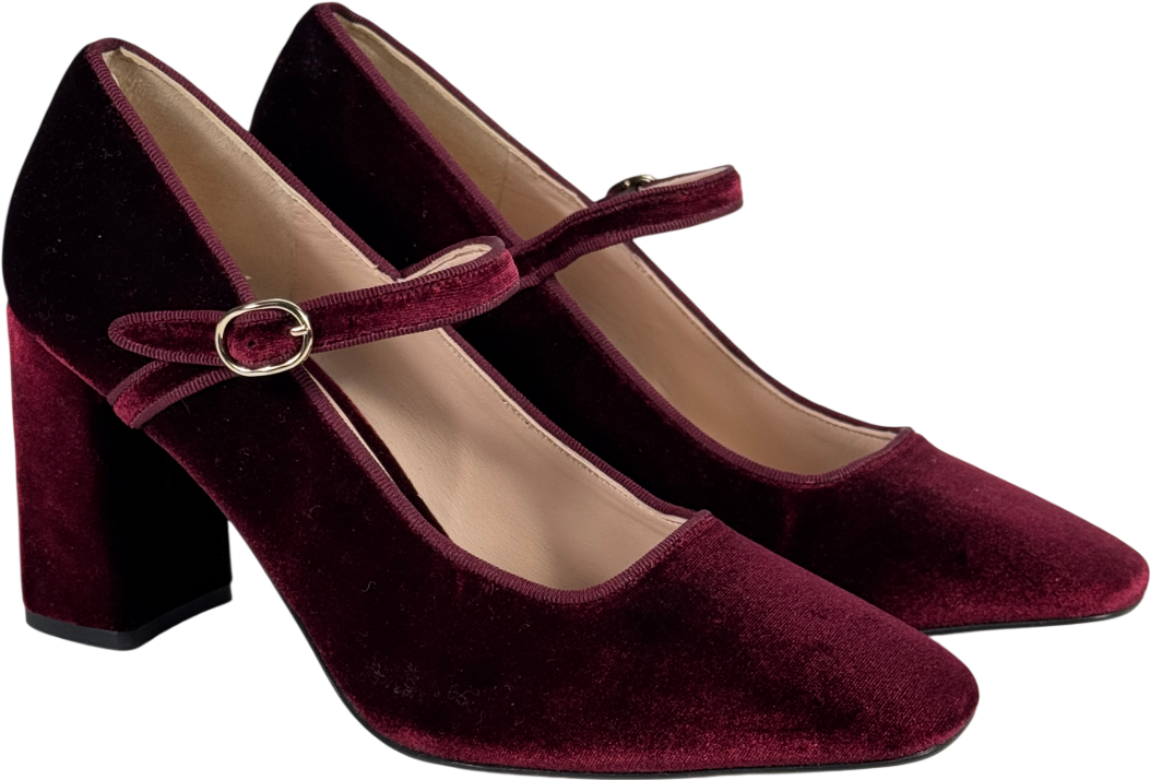 TUCKERNUCK Oxblood Velvet Julia Heels US10 UK 8 EU 41 👠