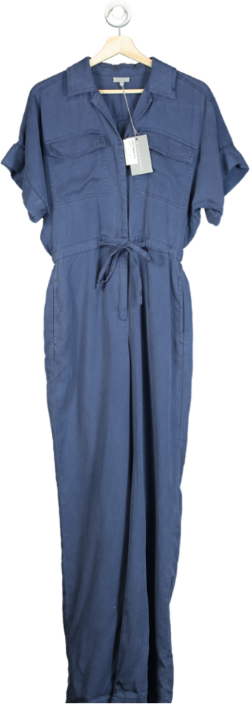 Oliver Bonas Blue Lyocell Utility Jumpsuit UK 10