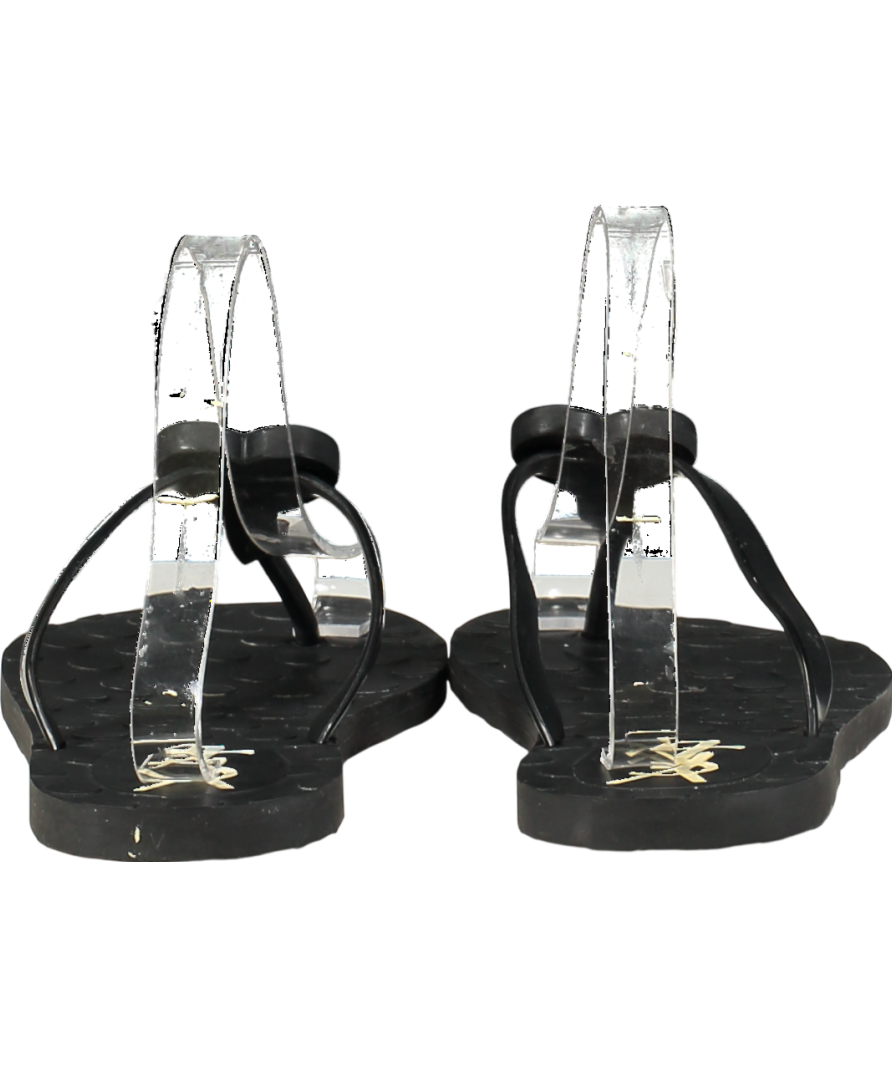 Yves Saint Laurent Shoes Black Rubber Flip Flops Thong With Heart UK 8 EU 41 👠