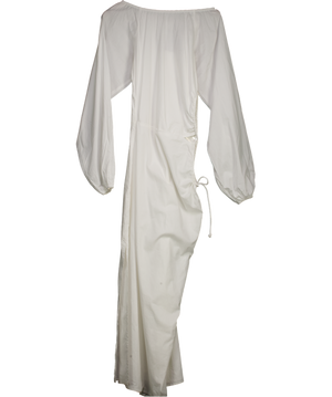 Faithful The Brand White Organic Cotton Long Sleeve Cut Out Maxi Dress UK 6