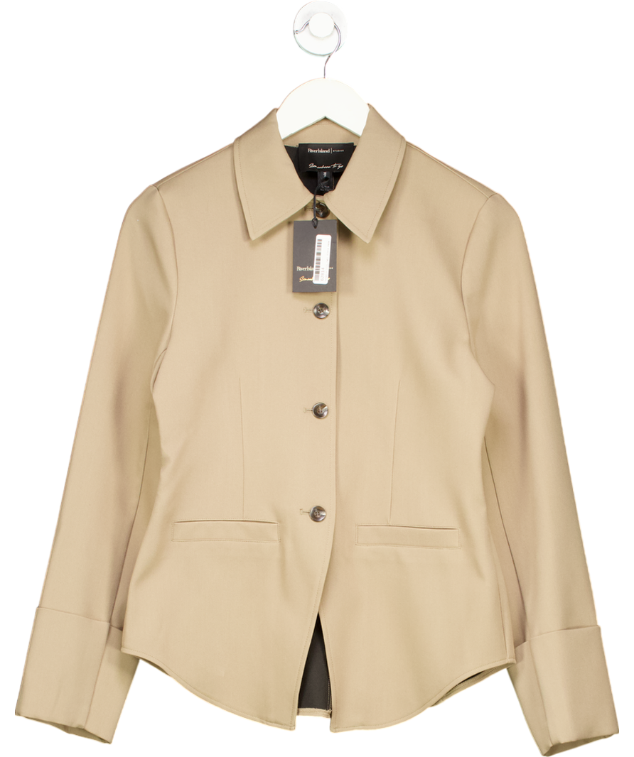 River Island Beige Tailored Shirt UK 6