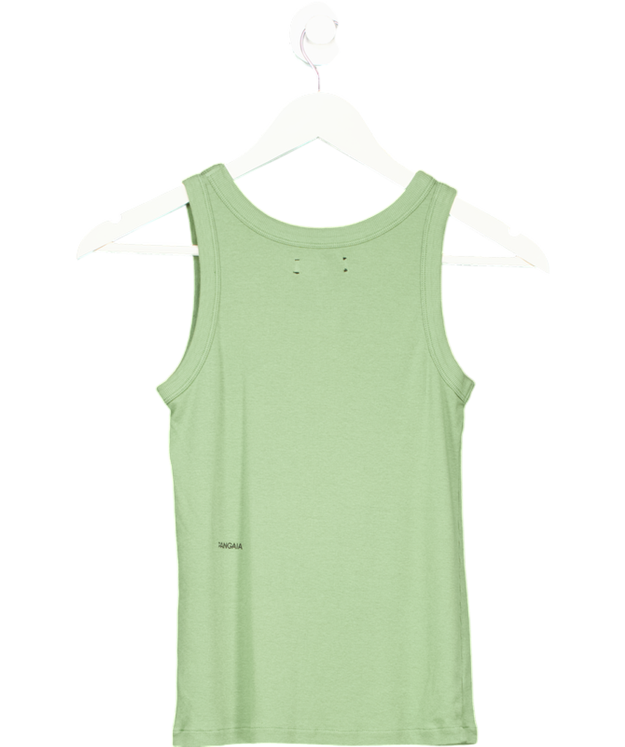 PANGAIA Green Lightweight Rib Tank Top UK S