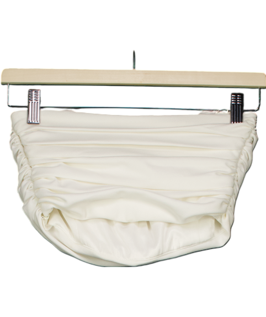 ZARA White Pleated Strapless Crop Top UK XS