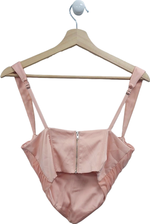 Oh Polly Pink Draped Corset Top UK 8