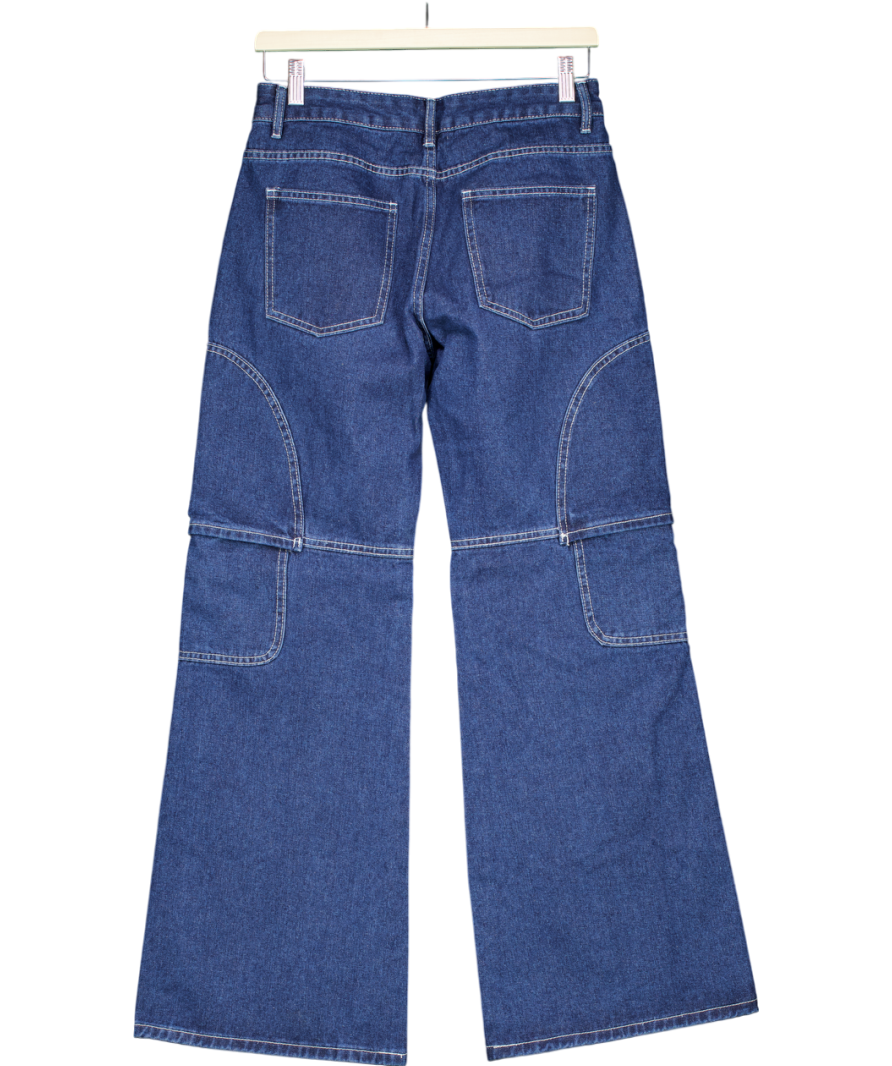 Bad Handwriting Blue Wide Leg Jeans UK 10