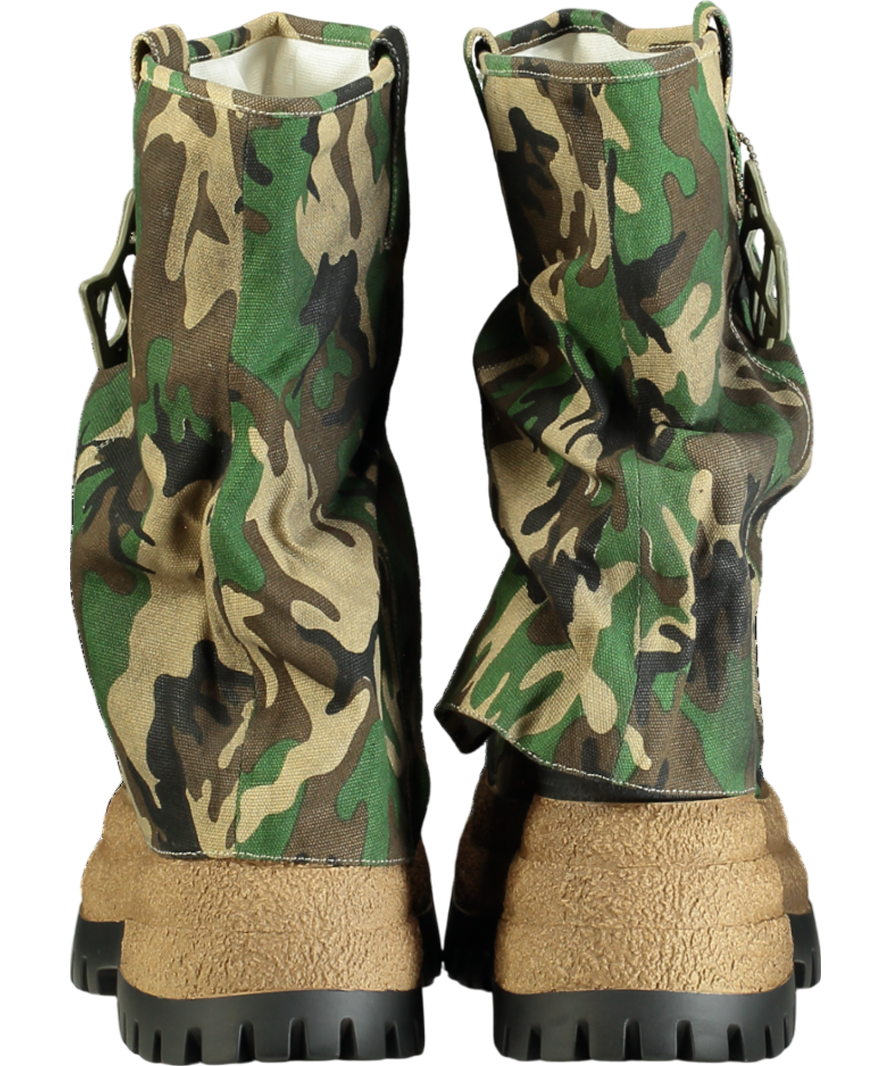 Naked Wolfe Green Disturb Canvas Camo Boot UK 4 EU 37 👠