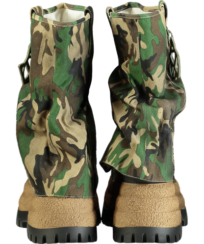 Naked Wolfe Green Disturb Canvas Camo Boot UK 4 EU 37 👠