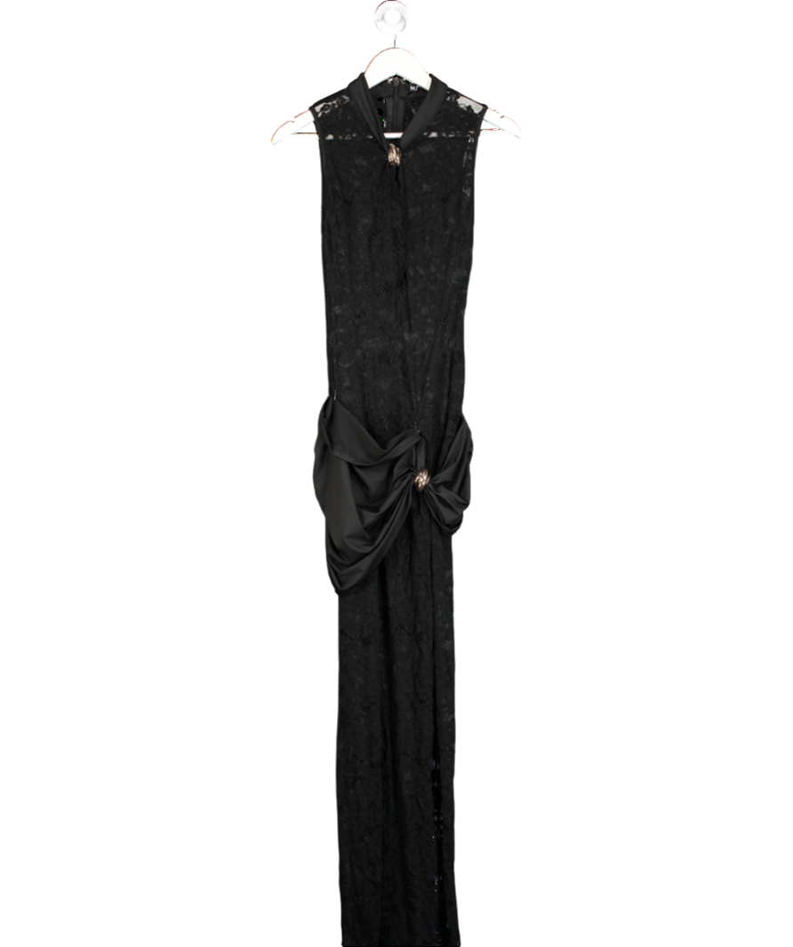 MURCI Black Onyx Lace Keyhole Maxi Dress UK 12