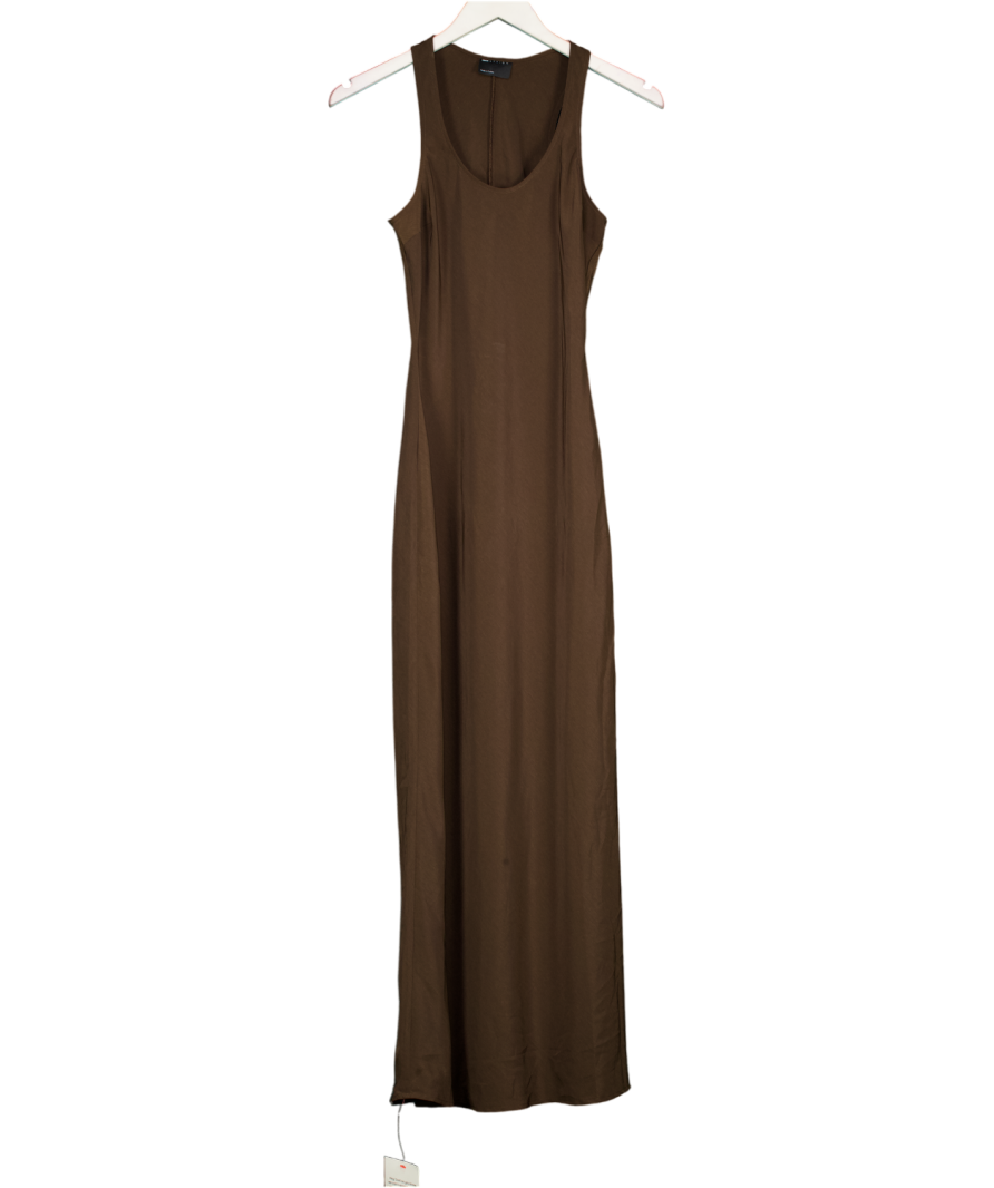 ASOS Design Chocolate Brown Sleeveless Silky Slip Dress UK 8