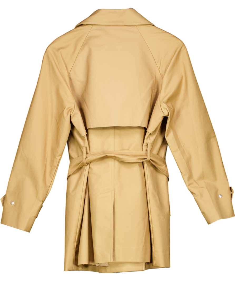 Goelia Beige Cropped Trench Coat With Belt UK M