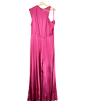 Corey Lynn Calter Pink Satin One-shoulder Jumpsuit UK XL