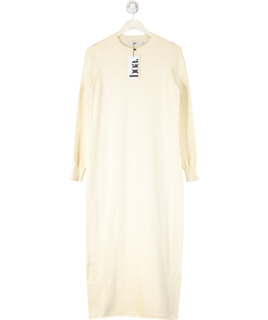 BOA Cream Cashmere Blend Column Maxi Dress UK XS