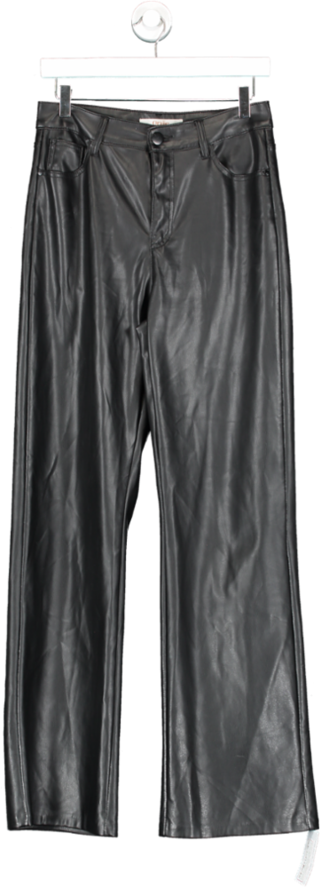 Oraije Black Barbara Faux Leather Trousers UK 10