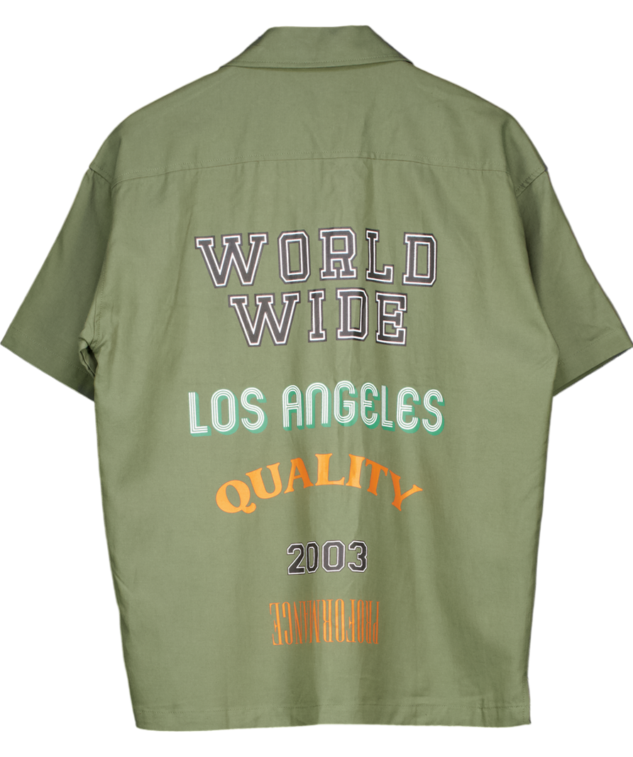 forever 21 Olive Green Short-sleeved Shirt UK S