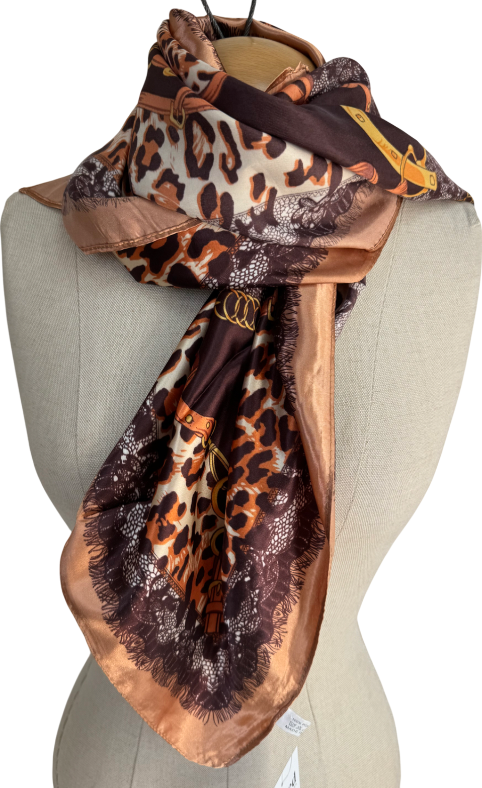 Brown Printed Scarf One Size