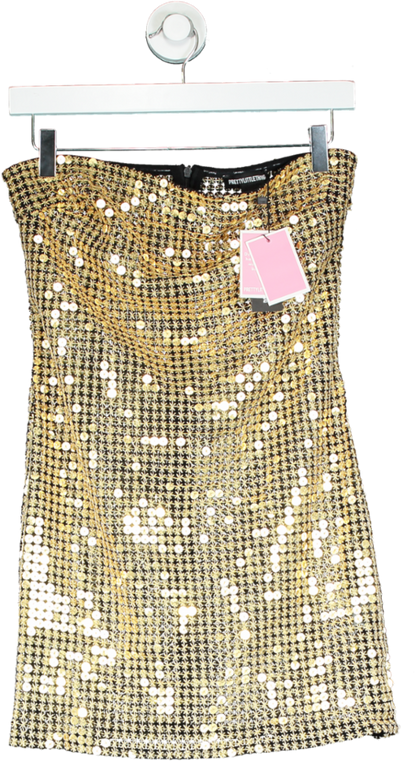 Pretty little thing gold dress best sale