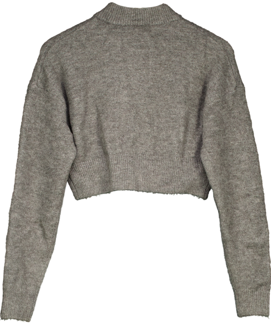 ZARA Grey Soft Knit Cardigan UK XS