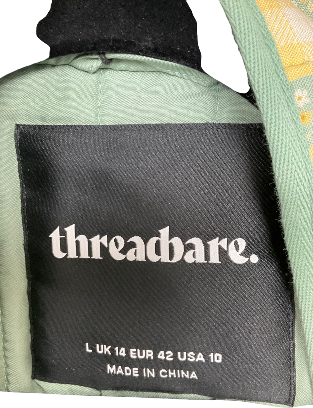 Threadbare Yellow Saltilo Geometric Patchwork Jacket UK 14