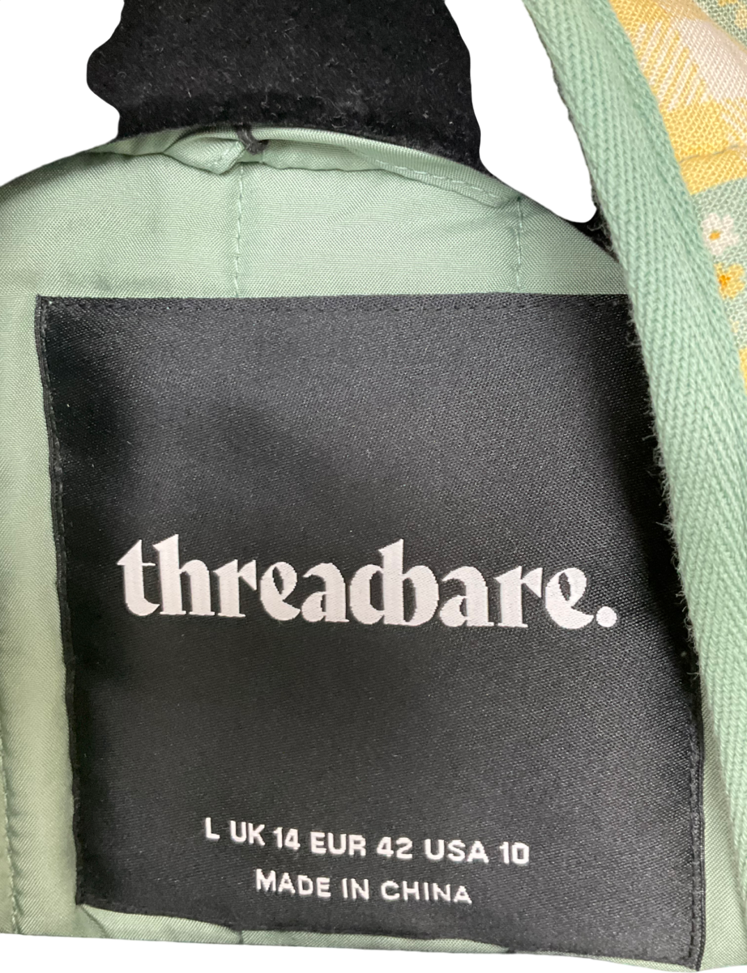 Threadbare Yellow Saltilo Geometric Patchwork Jacket UK 14