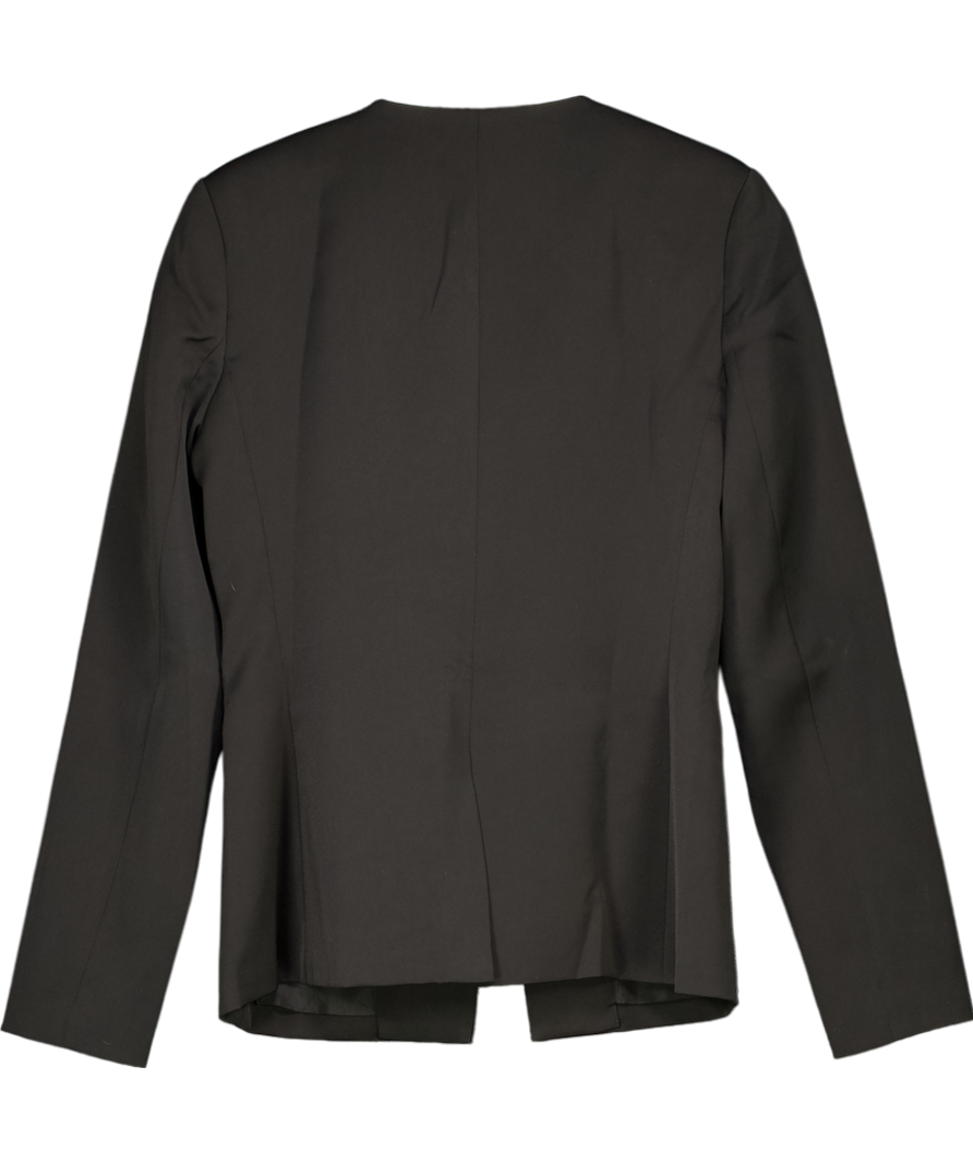 Warehouse Black Premium Diamante Bow Waisted Blazer UK 10