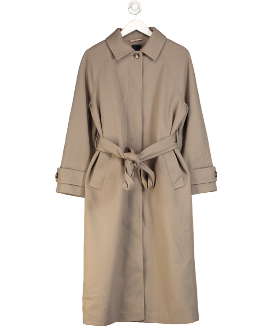 New Look Beige Single Breasted Longline Coat UK 12