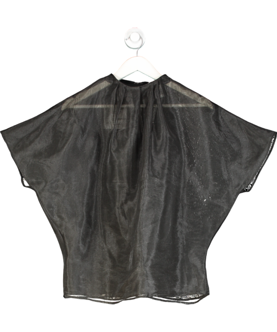 H&M Black Studio Sheer Top UK 16