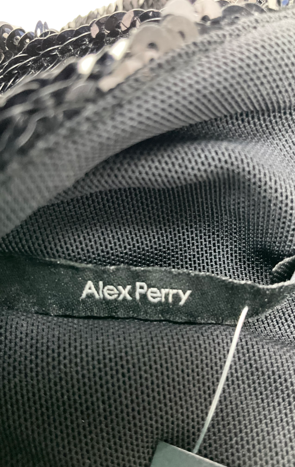 Alex Perry Black Sequined Long Sleeve Dress UK S