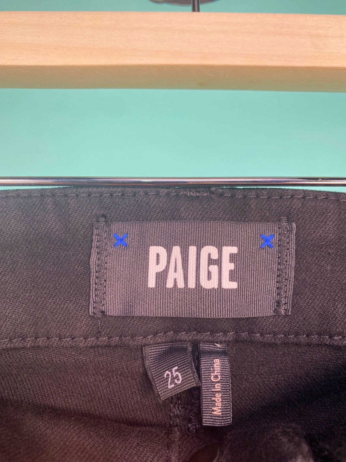 Paige Black mid-rise straight leg Mayslie Jeans UK W27