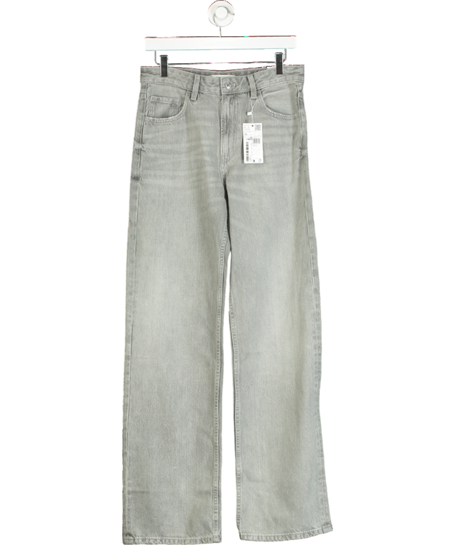 MANGO Grey Miami Medium-rise Straight-fit Jeans UK 8