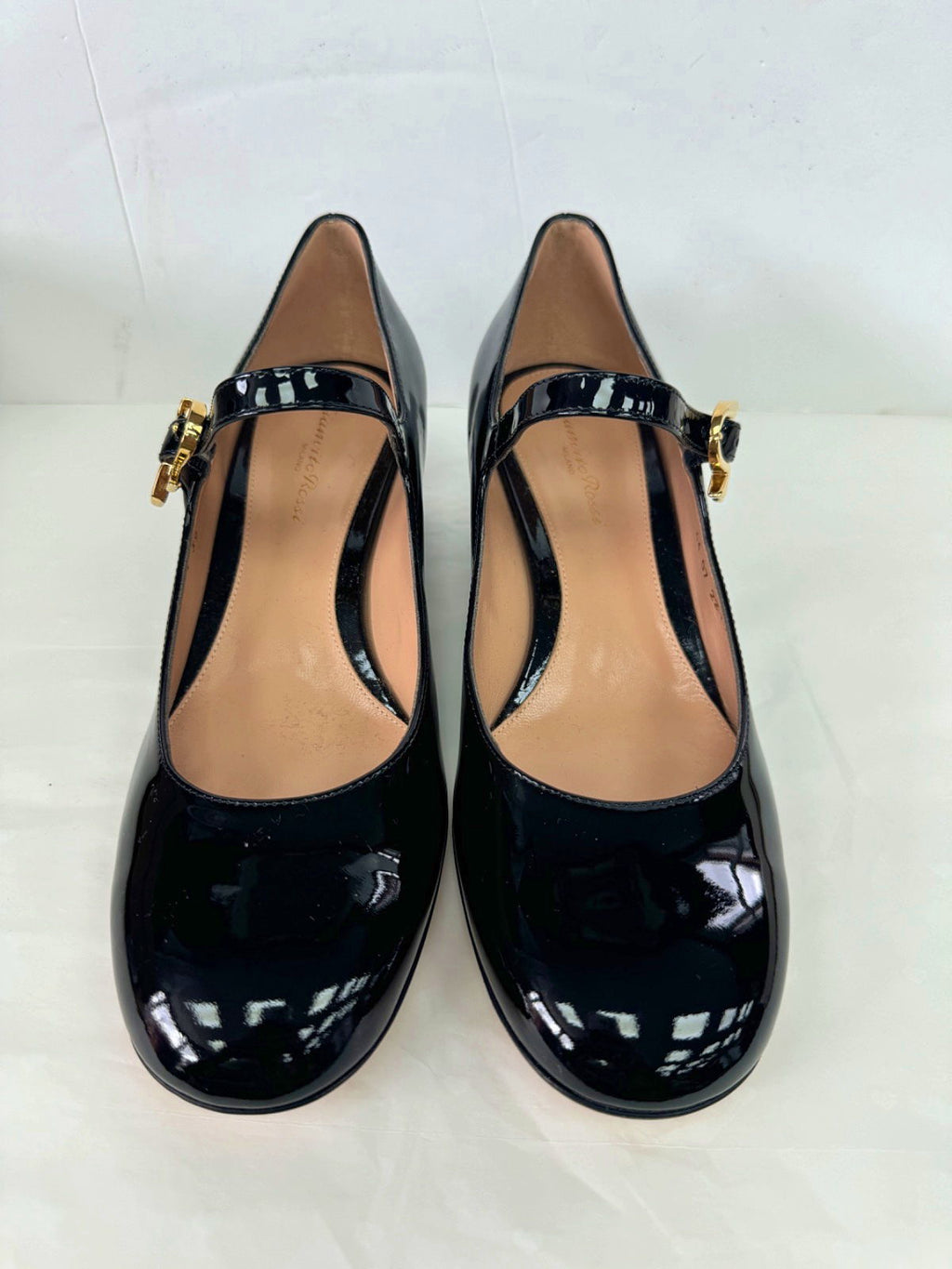 Gianvito Rossi Black Ribbon Patent Leather Mary Jane Court Shoes EU 39 UK 6