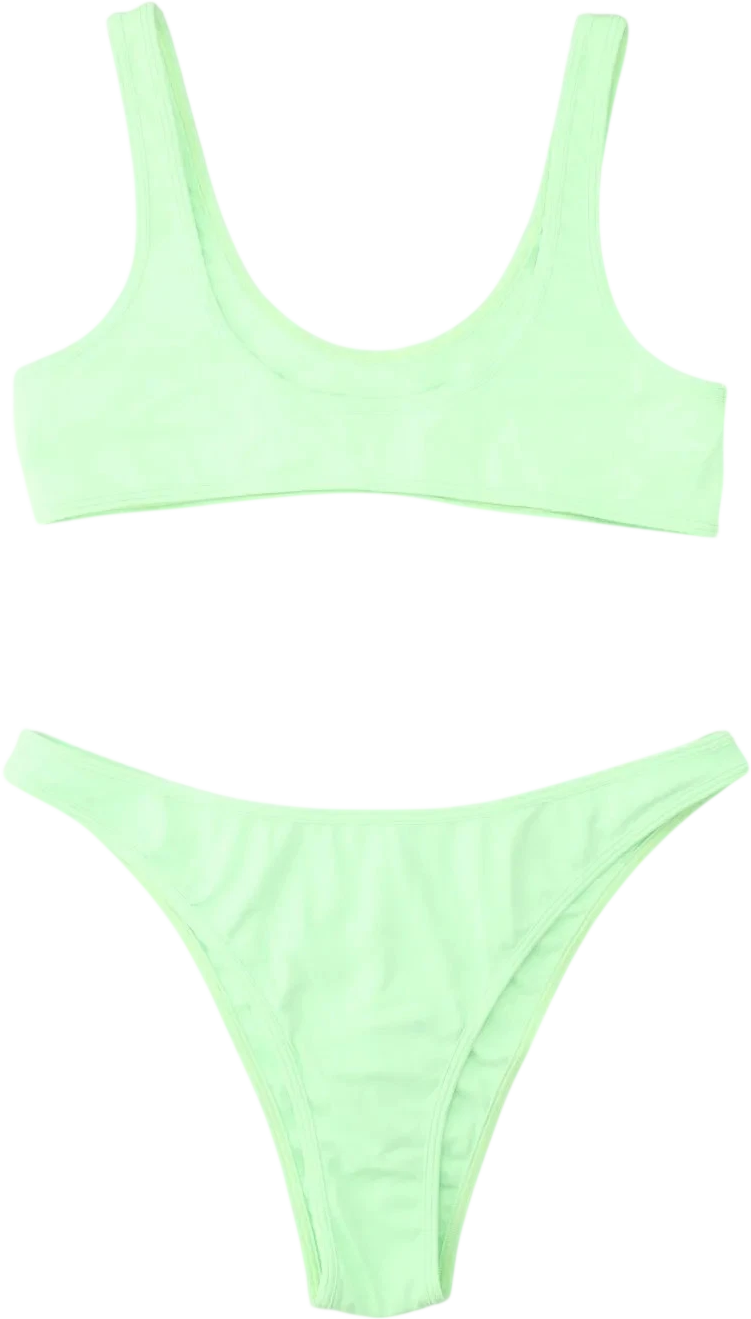REINA OLGA 2-piece Neon Green Coolio Bikni Set Sz3 UK M/L