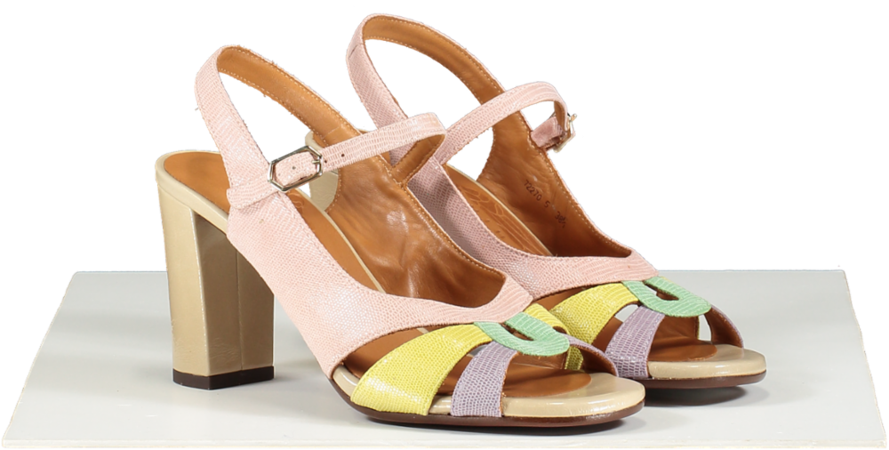 CHIE MIHARA Multicoloured Badena Colour Block Sling Back Court Shoes, Mint/lavender/lemon BNIB UK 5.5 EU 38.5 👠