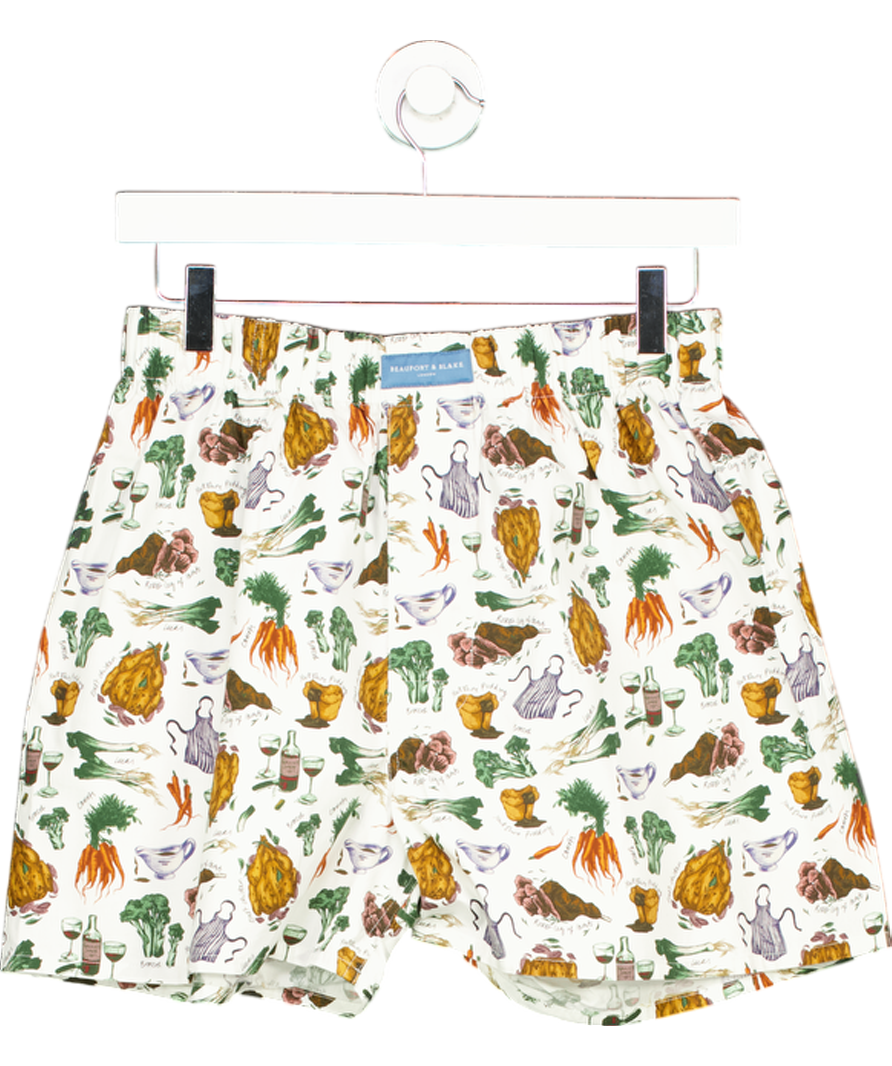 Beaufort & Blake White Veg Boxer Shorts UK S