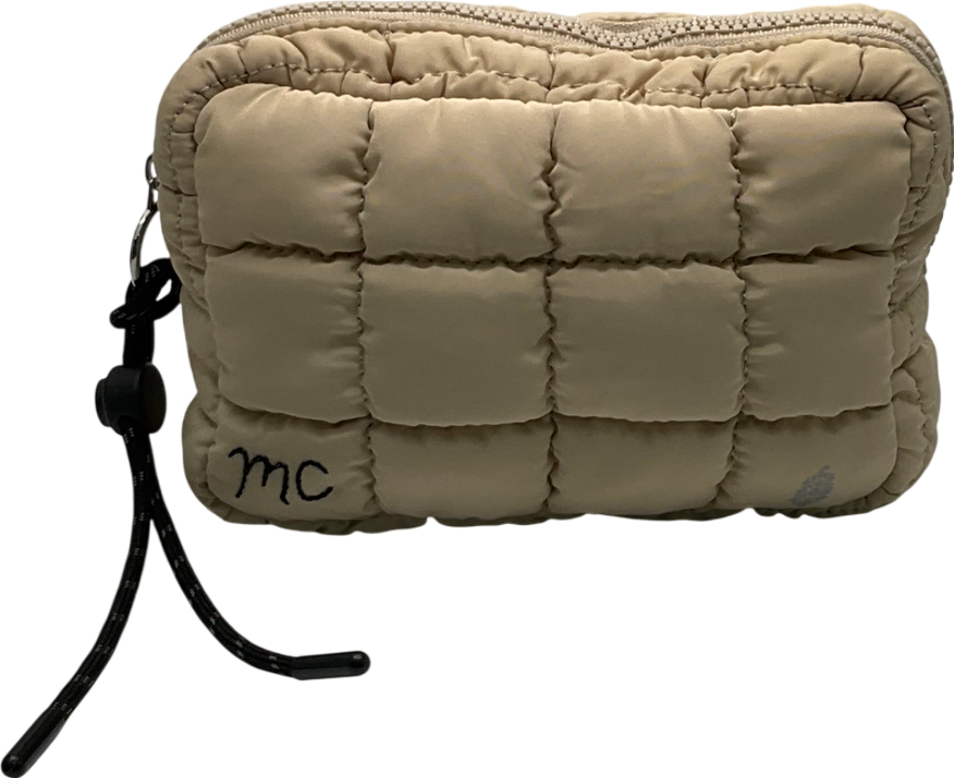 Free People Beige Quilted Duffle Bag With Small Pouch