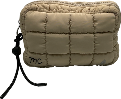 Free People Beige Quilted Duffle Bag With Small Pouch