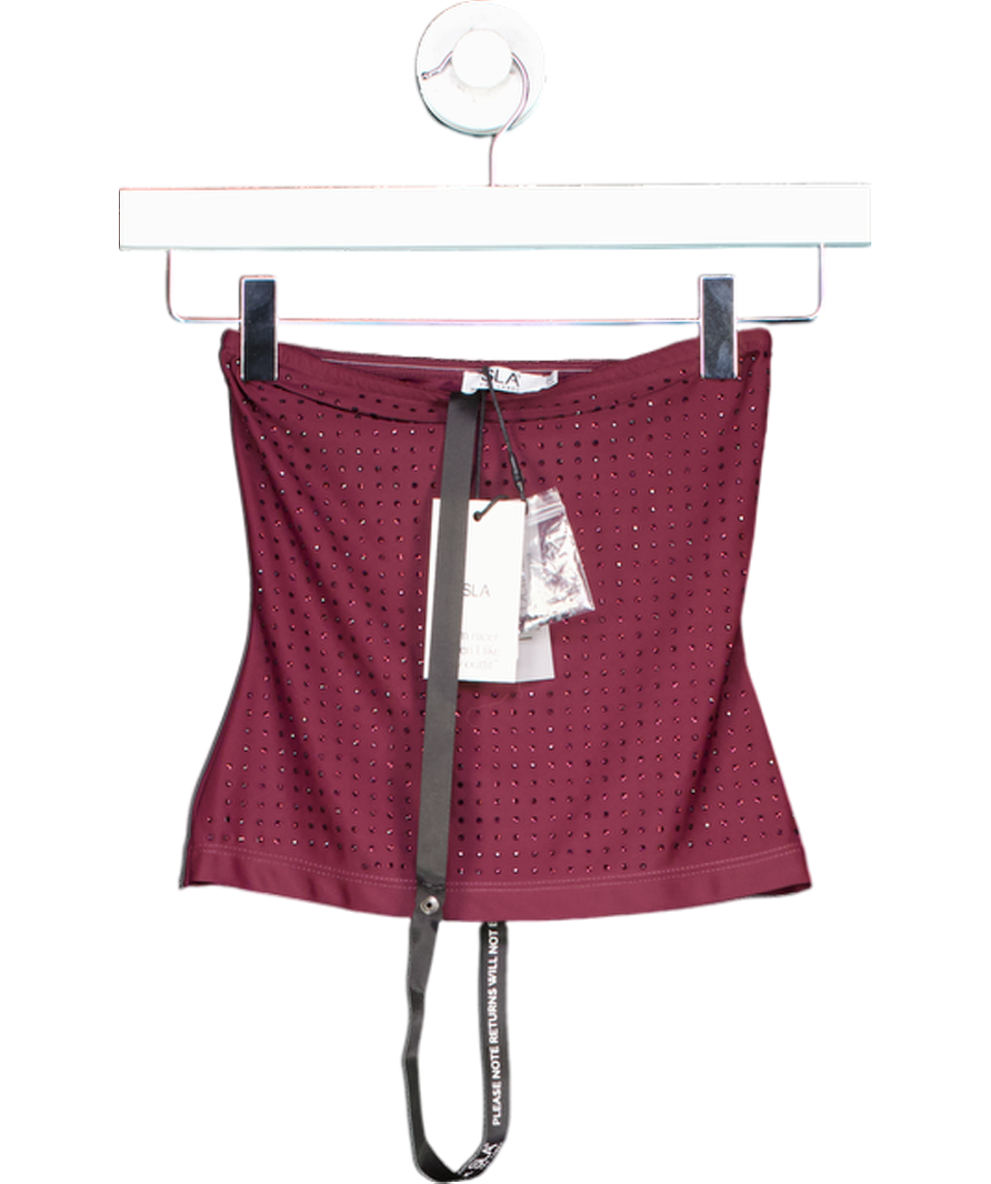 SLA the label Purple Suki Diamante Top UK XXXS