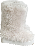 CAPE ROBBIN White Fluffy Faux Fur Boots UK 12 EU 46