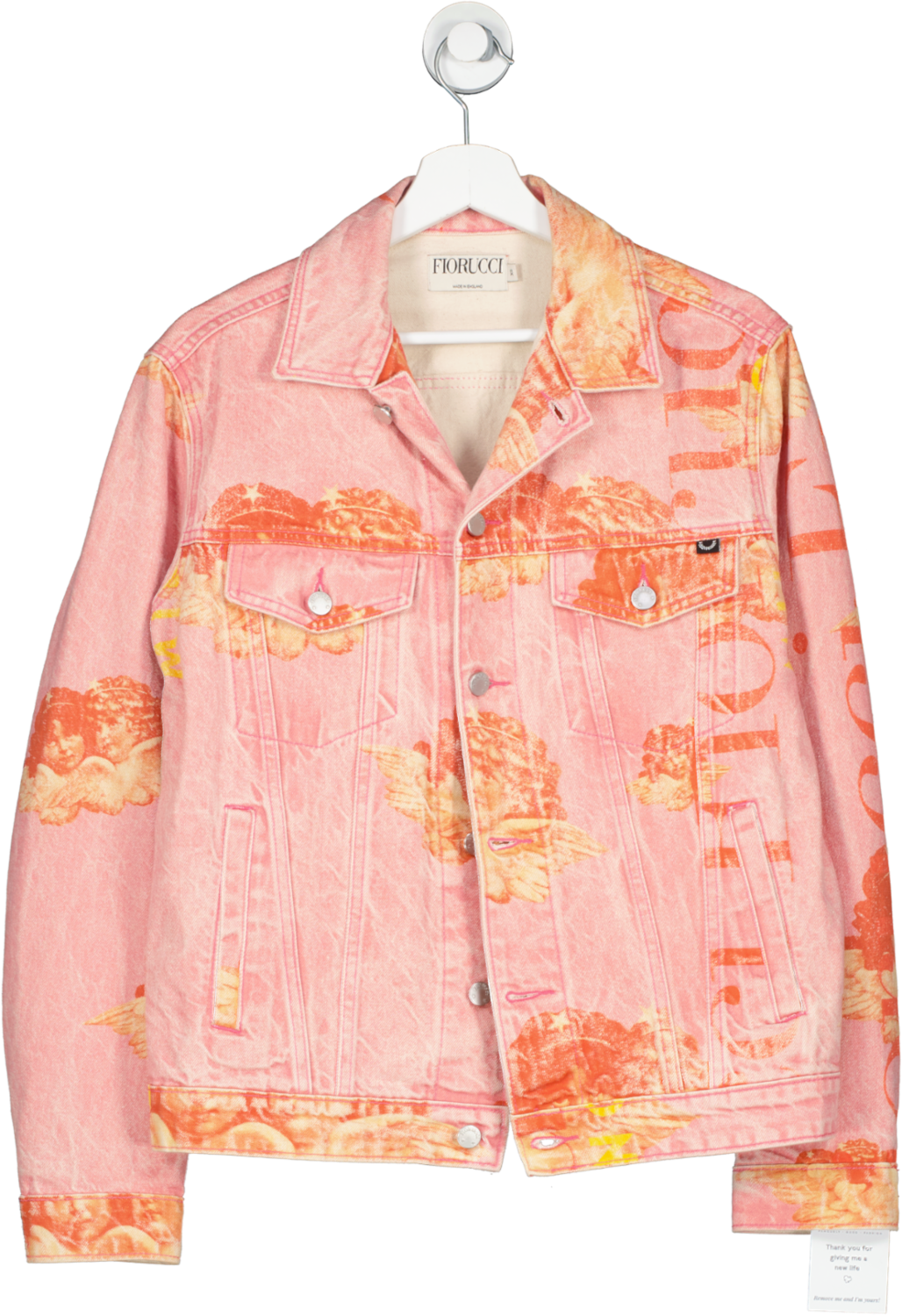 FIORUCCI Pink Angel Organic Denim Jacket UK XS