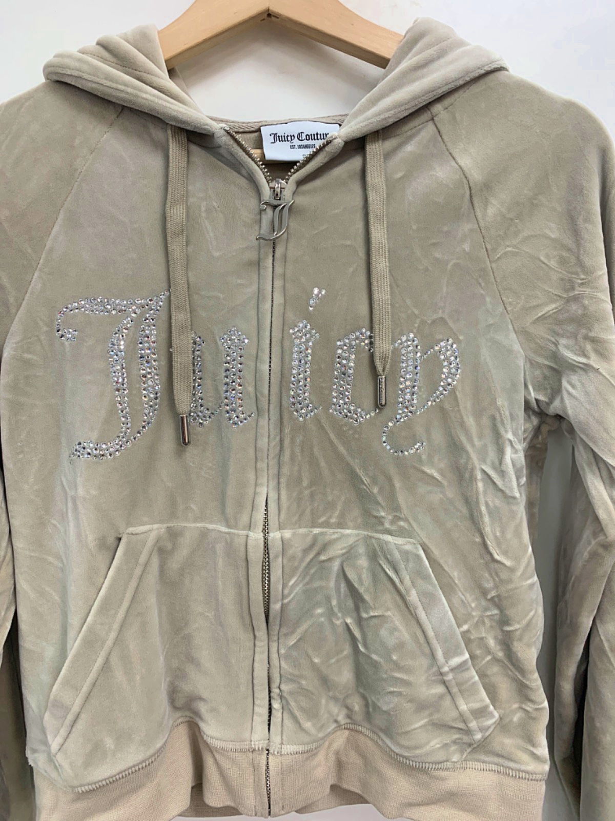 Juicy Couture Beige Velour Hoodie UK S