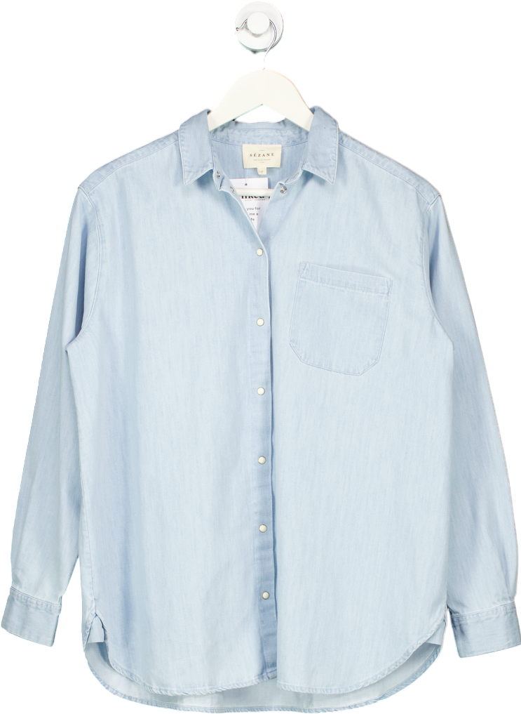 Sézane Light Blue Denim Shirt UK M