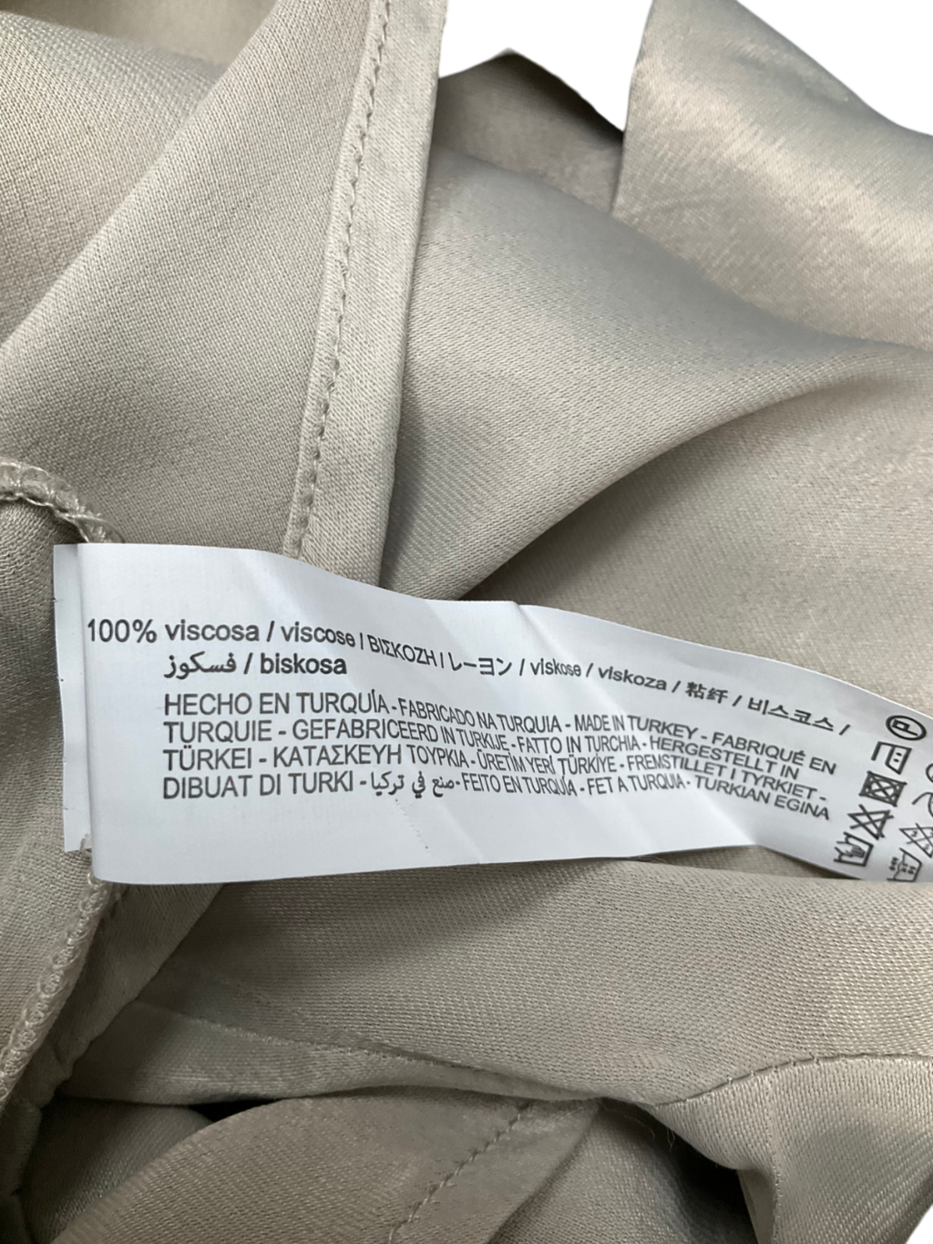 ZARA Beige Satin Button Detail Shirt UK M