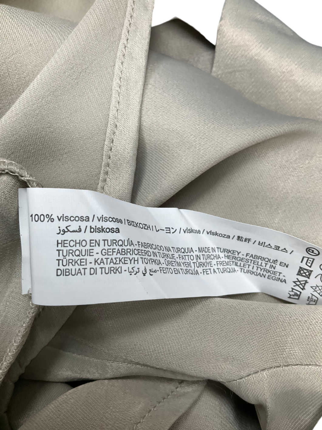 ZARA Beige Satin Button Detail Shirt UK M