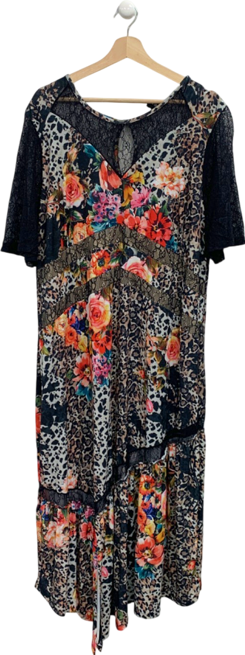 Joanna Hope Black Floral Printed Dress UK 28