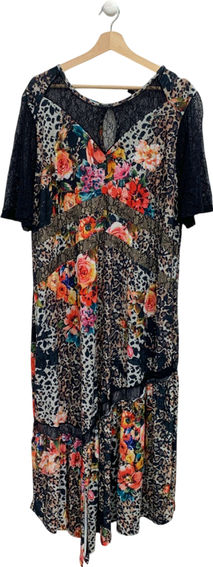 Joanna Hope Black Floral Printed Dress UK 28