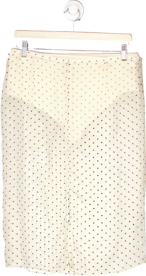 Mango Beige Polka Dot Midi Skirt EU M