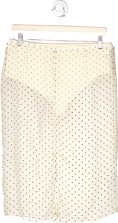 Mango Beige Polka Dot Midi Skirt EU M