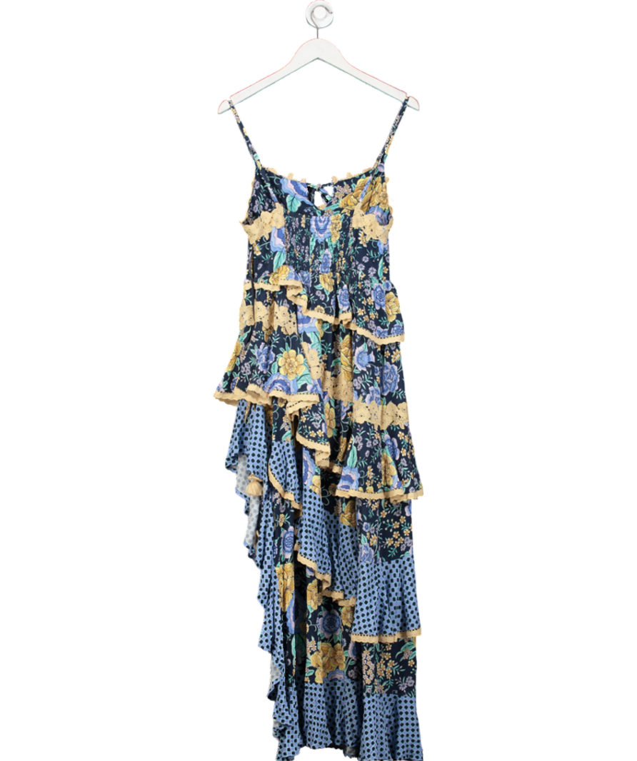 Spell X Free People Blue Full Bloom Ruffle Dress UK S