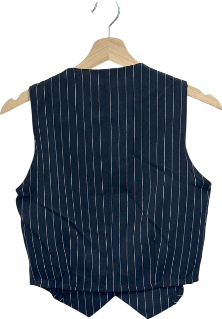 Hiccup Black Pinstripe Waistcoat UK 8