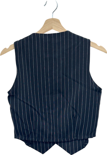 Hiccup Black Pinstripe Waistcoat UK 8